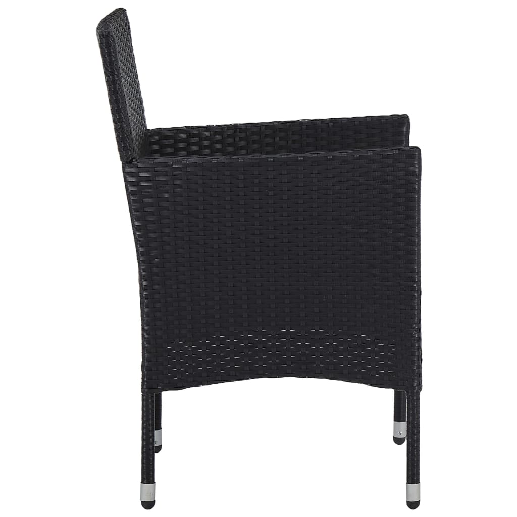 vidaXL Set da Pranzo da Giardino 11 pz in Polyrattan Nero