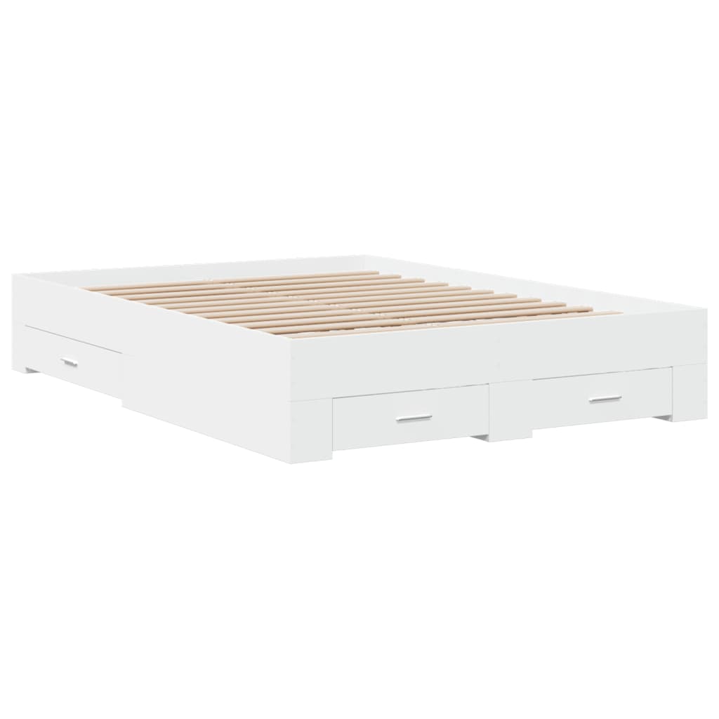 vidaXL Giroletto con Cassetti Bianco 120x190 cm in Legno Multistrato