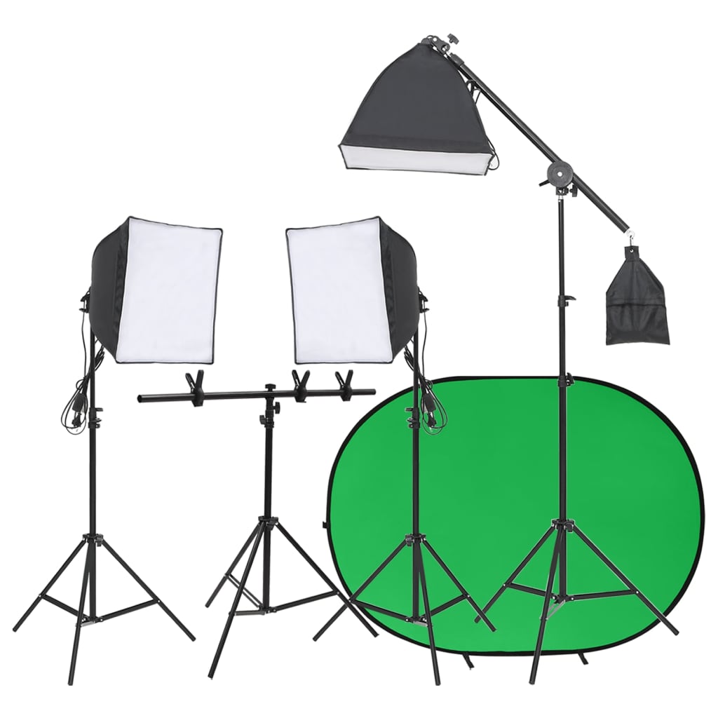 vidaXL Kit per Studio Fotografico con Set di Luci e Fondale