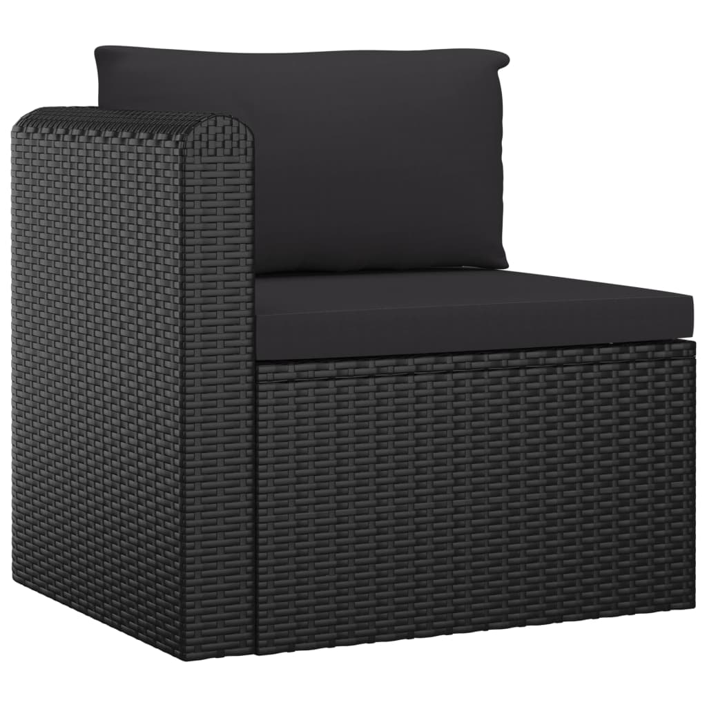 vidaXL Set Divani da Giardino 10 pz con Cuscini in Polyrattan Nero