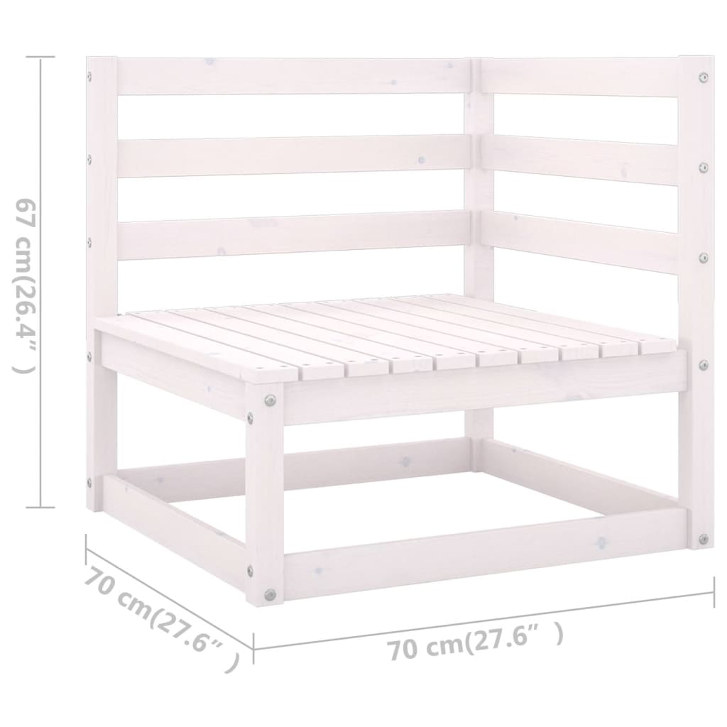 vidaXL Set Divani da Giardino 11 pz Bianchi in Legno Massello di Pino