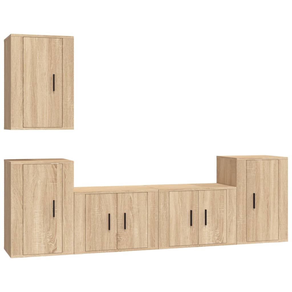 vidaXL Set di Mobili Porta TV 5 pz Rovere Sonoma in Legno Multistrato