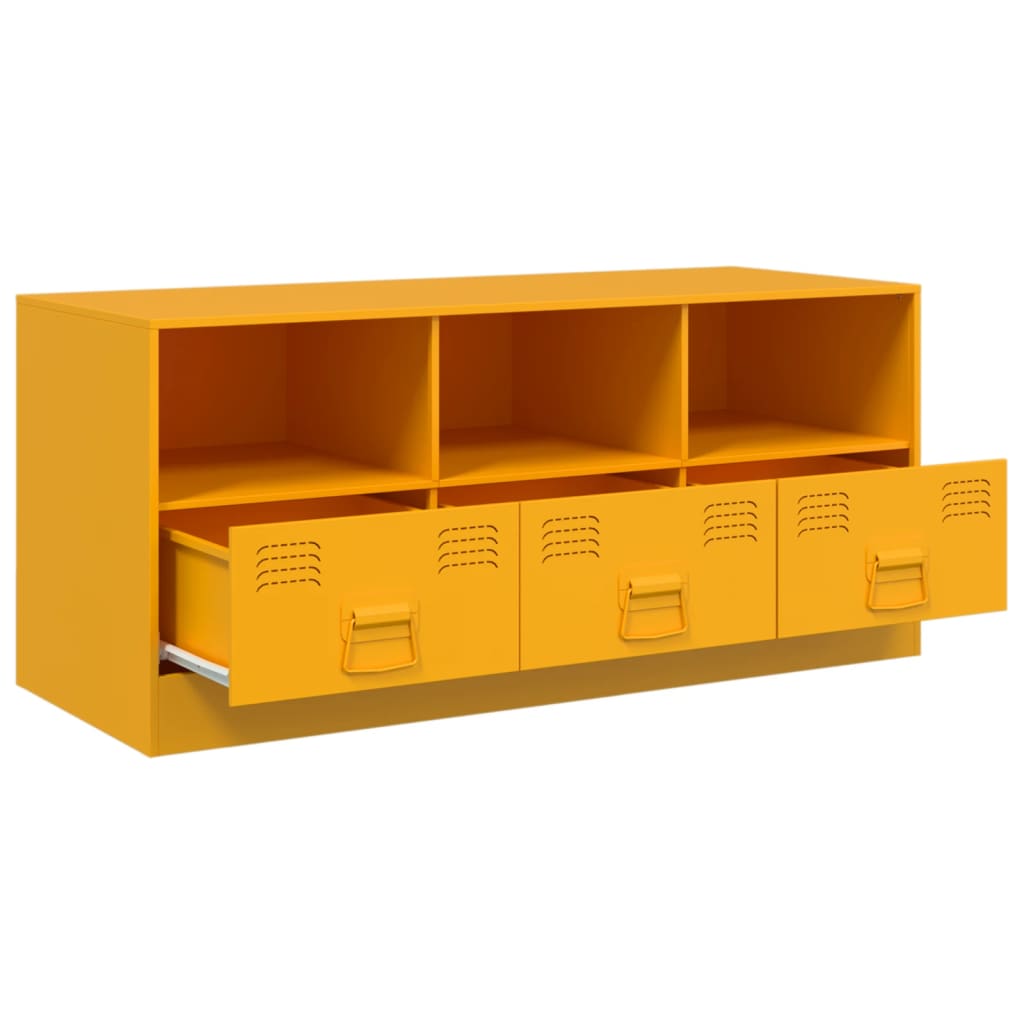 vidaXL Mobile Porta TV Giallo Senape 99x39x44 cm in Acciaio