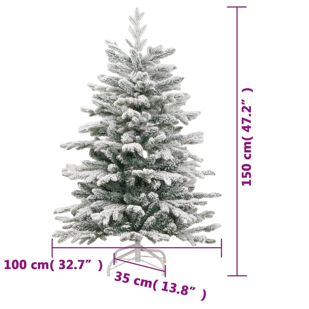 vidaXL Albero Natale Artificiale Incernierato con Neve Fioccata 150 cm