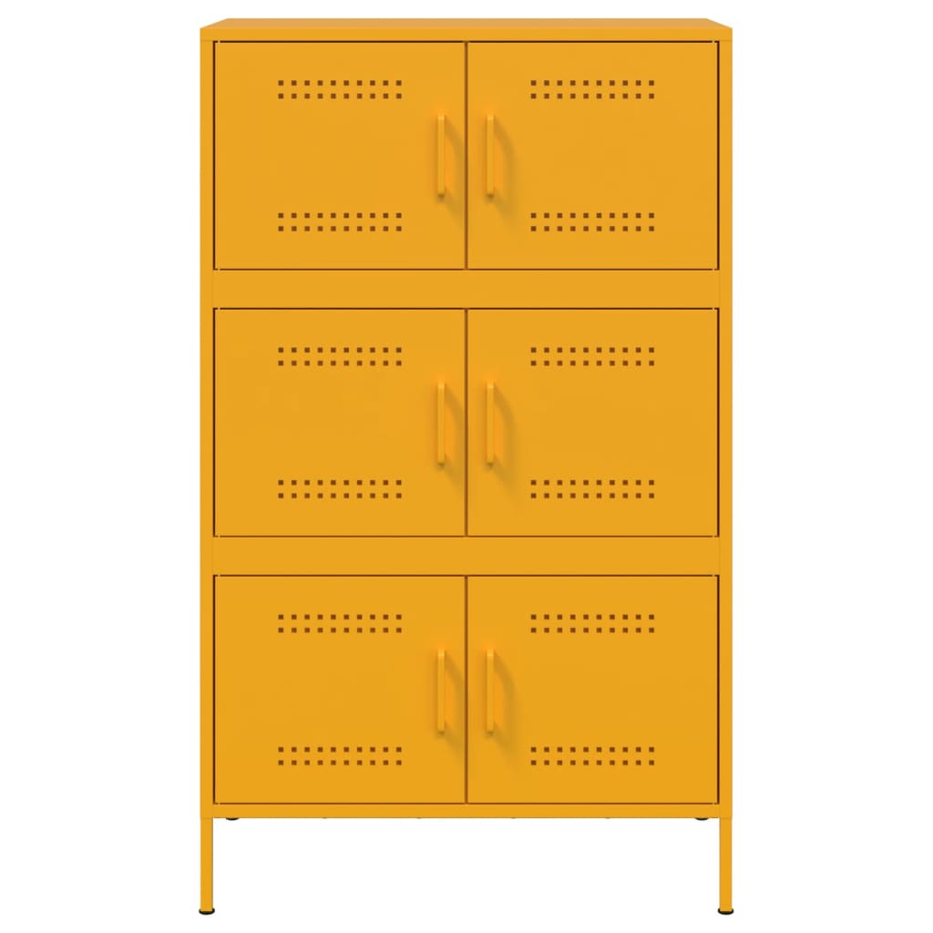 vidaXL Credenza Giallo Senape 68x39x113 cm in Acciaio