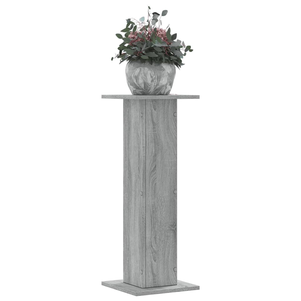 vidaXL Supporti per Piante 2 pz Grigio Sonoma 30x30x80cm in Truciolato