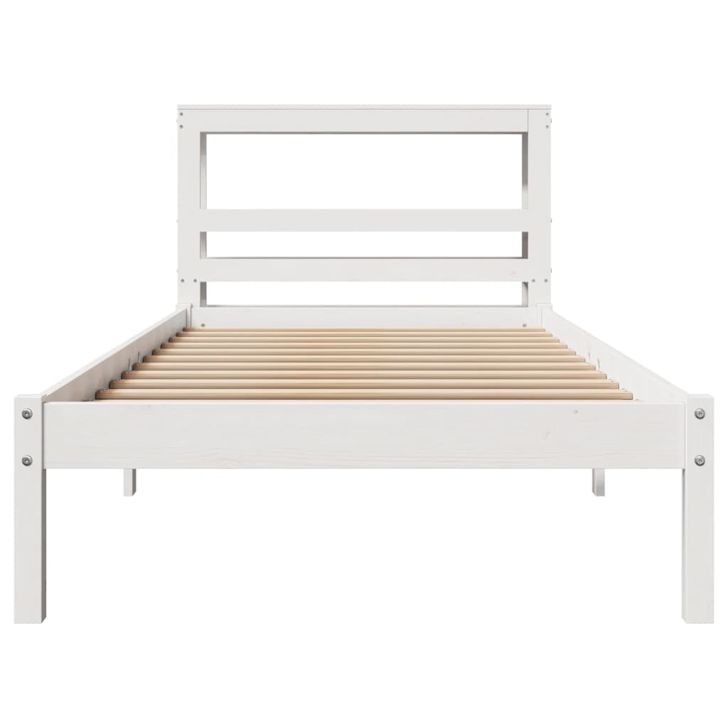 vidaXL Letto senza Materasso Bianco 90x200 cm Legno Massello di Pino