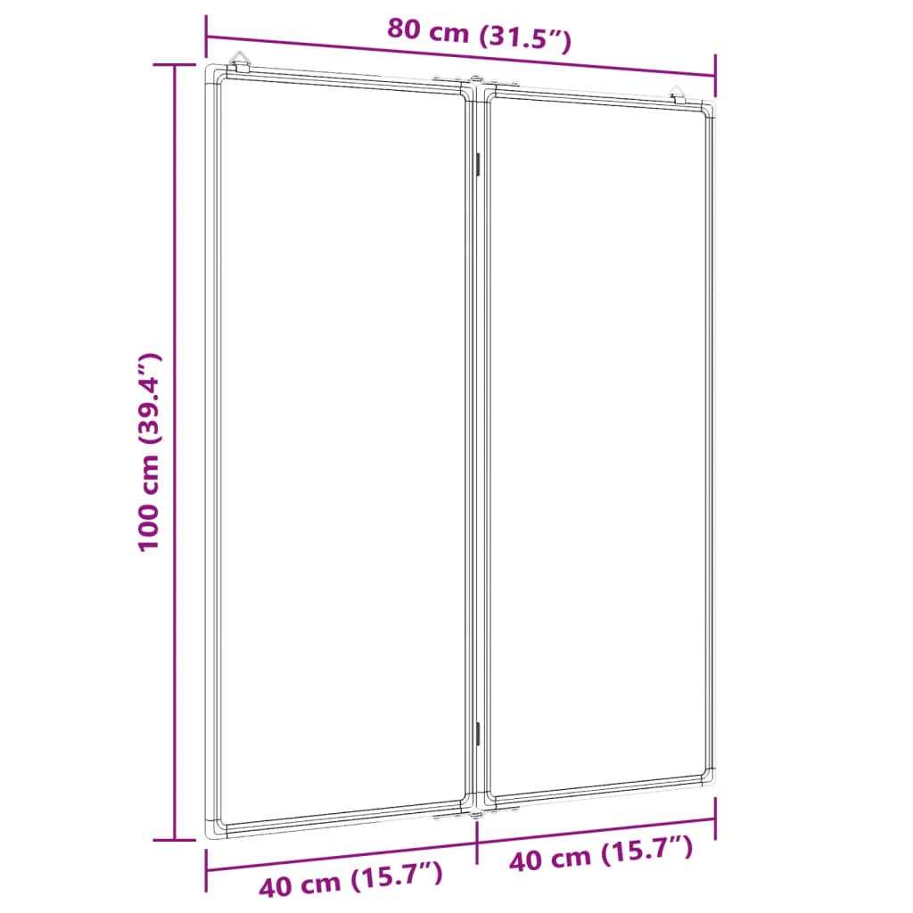 vidaXL Lavagna Magnetica Pieghevole 80x100x1,7 cm in Alluminio