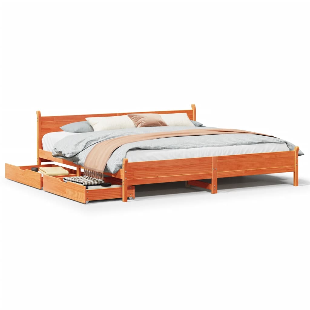 vidaXL Letto senza Materasso Bianco 180x200 cm Legno Massello di Pino