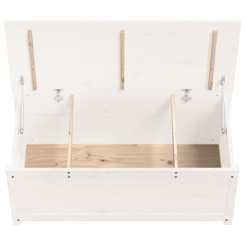 vidaXL Contenitore Portaoggetti Bianco 110x50x45,5cm Massello di Pino