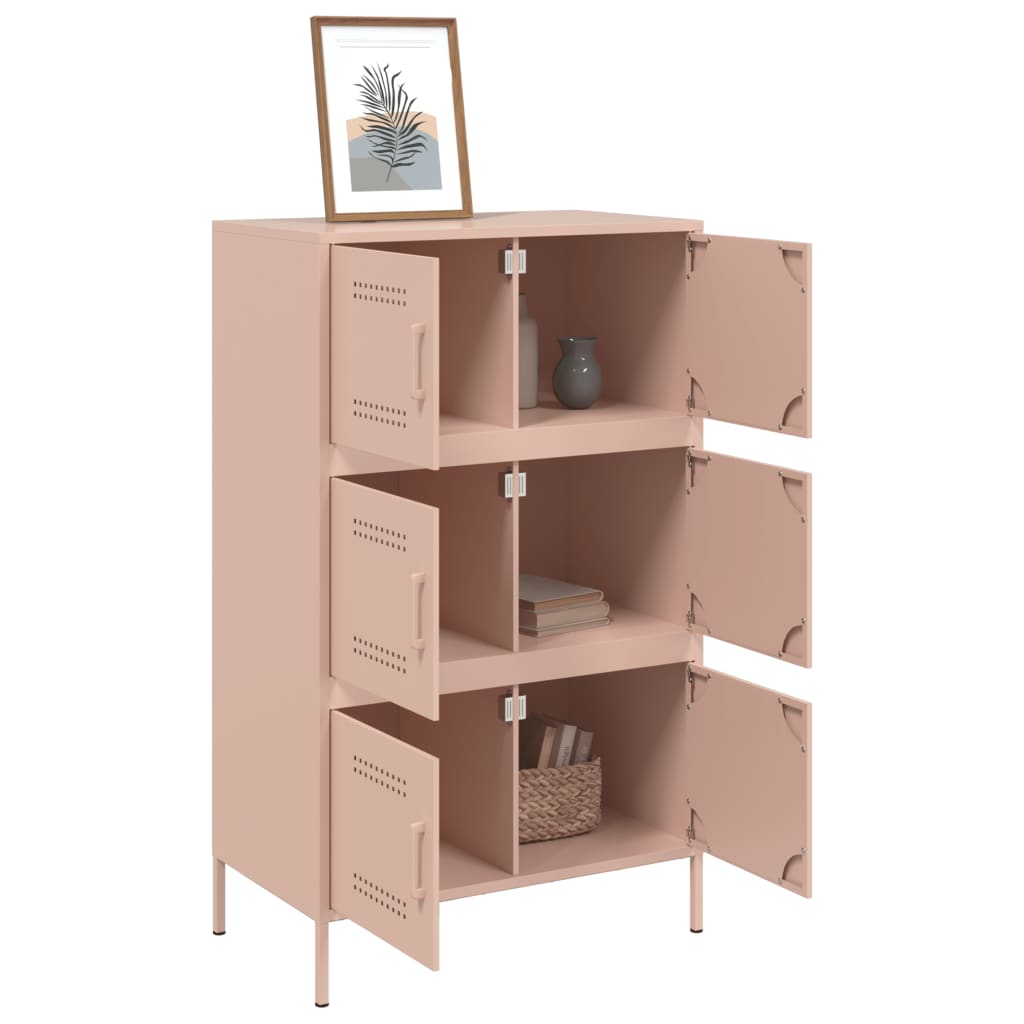 vidaXL Credenza Rosa 68x39x113 cm in Acciaio