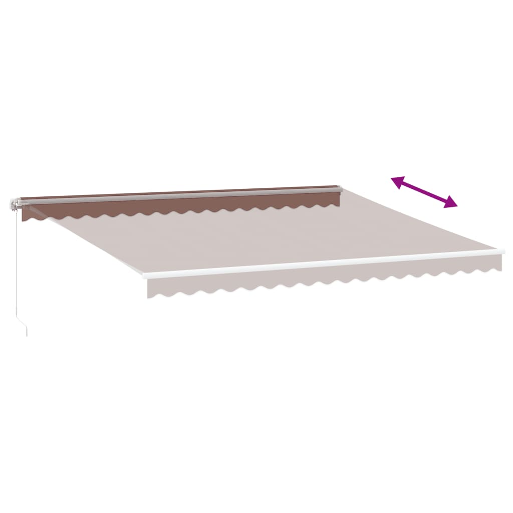 vidaXL Tenda Retrattile Manuale con LED 450x300 cm Marrone