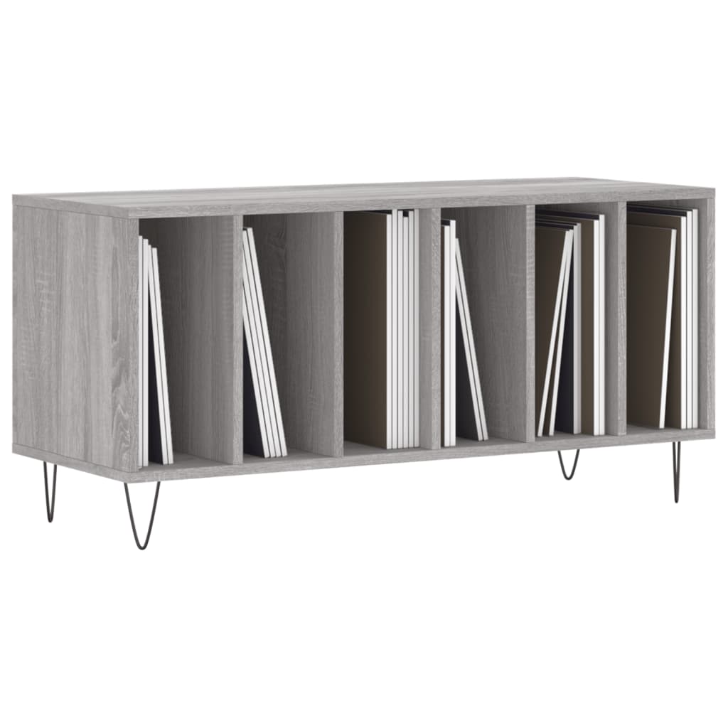 vidaXL Mobile Porta Dischi Grigio Sonoma 100x38x48cm Legno Multistrato