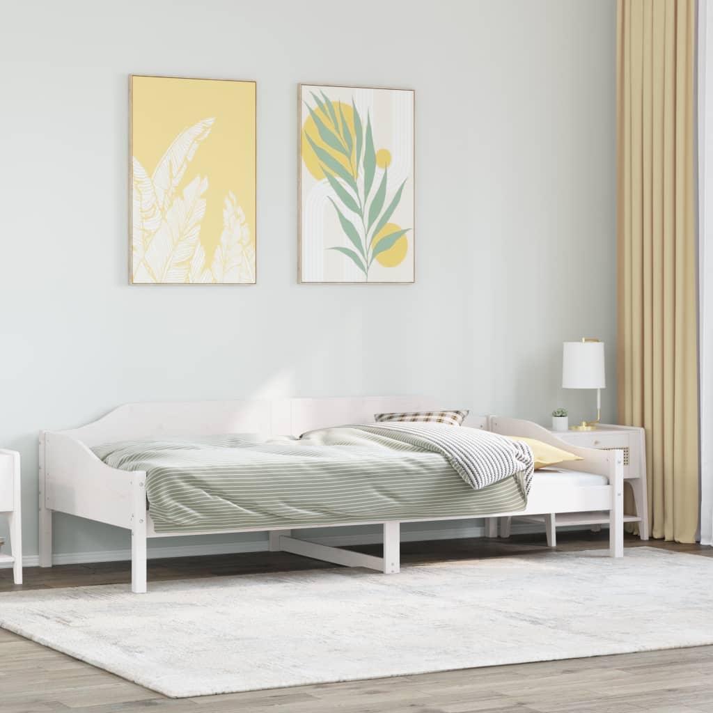 vidaXL Letto senza Materasso Bianco 90x200 cm Legno Massello di Pino