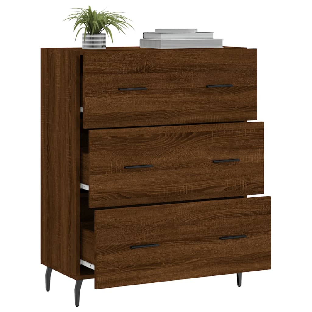 vidaXL Credenza Rovere Marrone 69,5x34x90 cm in Legno Multistrato