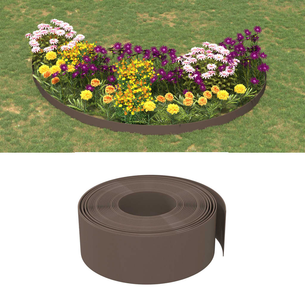 vidaXL Bordatura da Giardino Marrone 10 m 20 cm in Polietilene