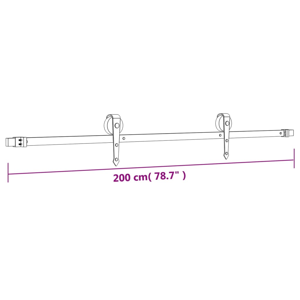 vidaXL Porta Scorrevole con Set Hardware 90x210 cm Legno Massello Pino