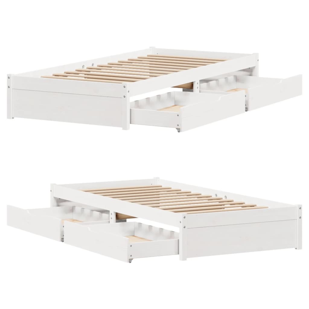 vidaXL Letto senza Materasso Bianco 90x200 cm Legno Massello di Pino