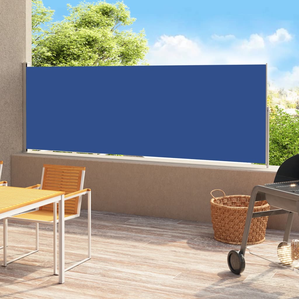 vidaXL Tenda Laterale Retrattile per Patio 220x500 cm Blu