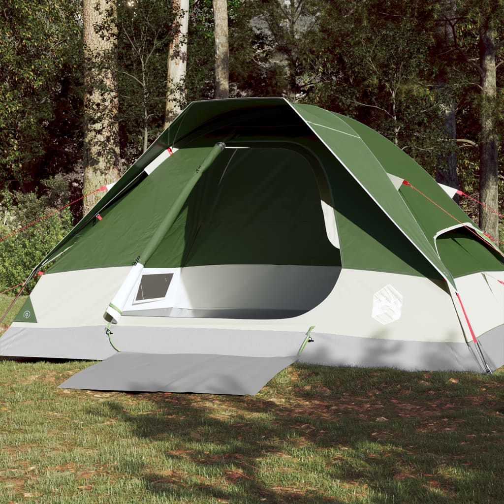 vidaXL Tenda da Campeggio a Cupola per 4 Persone Verde Impermeabile