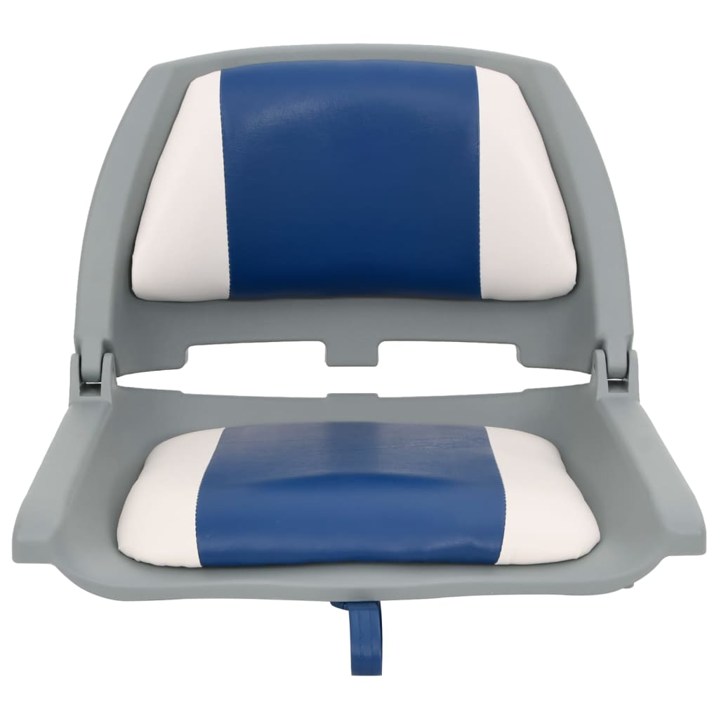 vidaXL Set Sedile per Barca Pieghevole 4pz con Cuscino Blu-Bianco