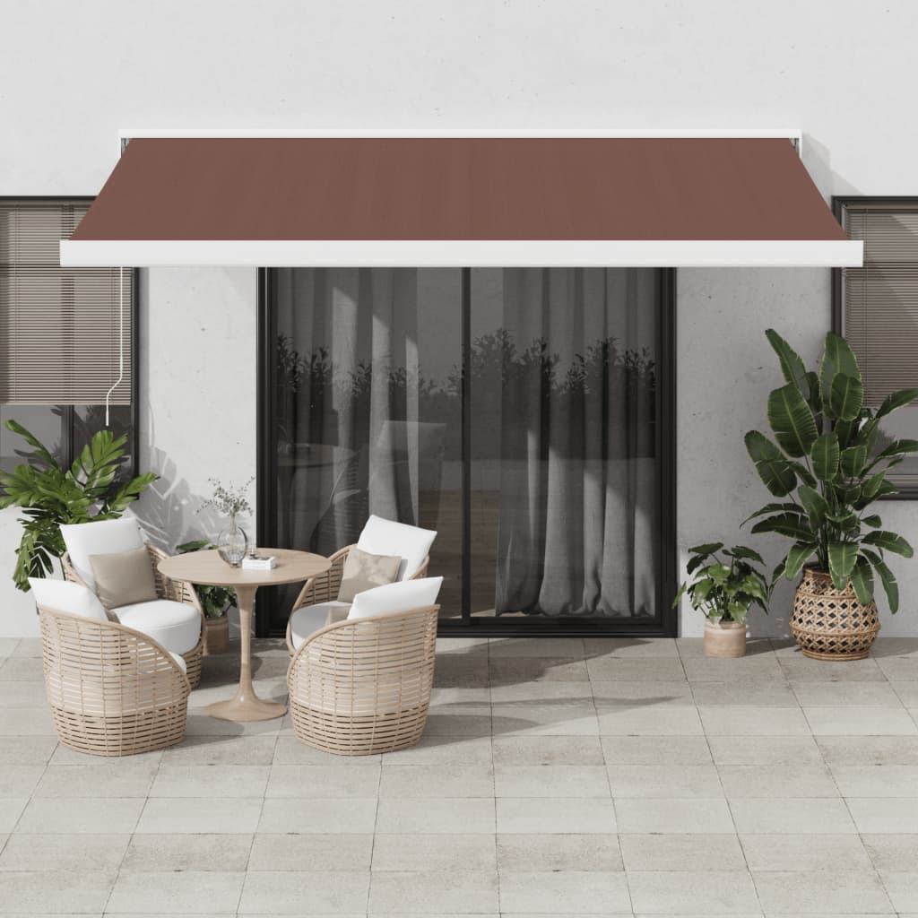 vidaXL Tenda Sole Retrattile Manuale 450x300 cm Marrone