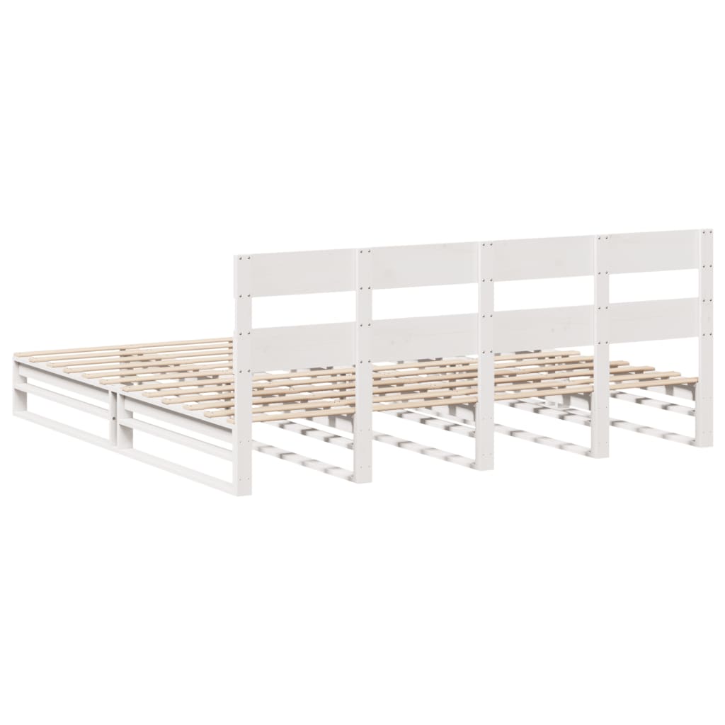 vidaXL Letto senza Materasso Bianco 180x200 cm Legno Massello di Pino