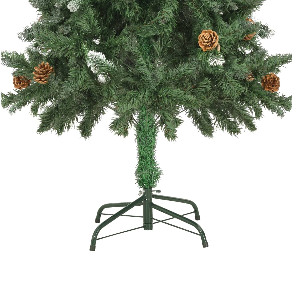 vidaXL Albero di Natale Artificiale Pigne e Brillantini Bianchi 150 cm