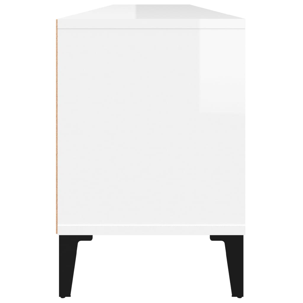 vidaXL Mobile Porta TV Bianco Lucido 150x30x44,5 cm Legno Multistrato