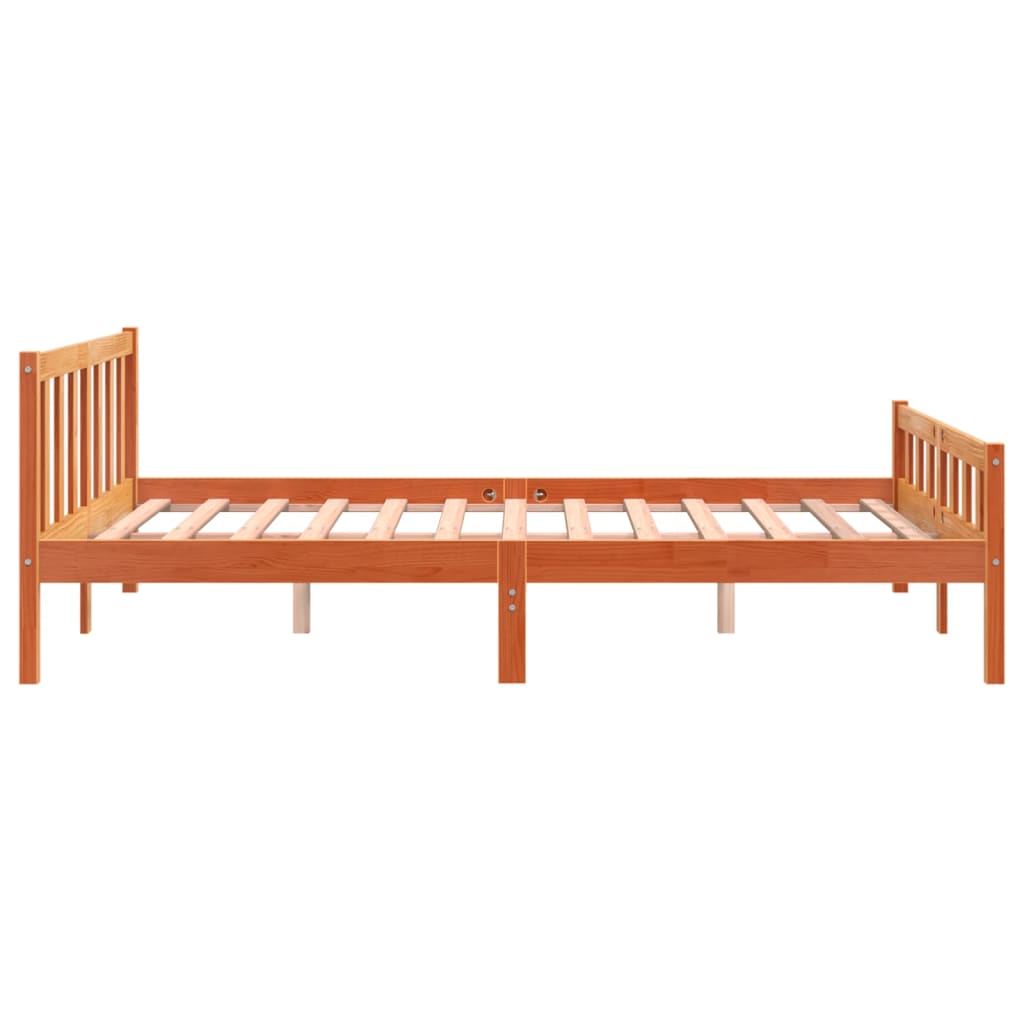 vidaXL Letto senza Materasso Marrone Cera 150x200 cm in Legno di Pino