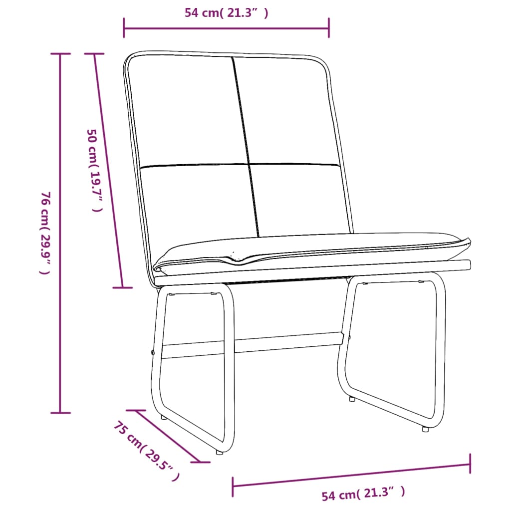 vidaXL Sedia Lounge Nera 54x75x76 cm in Similpelle