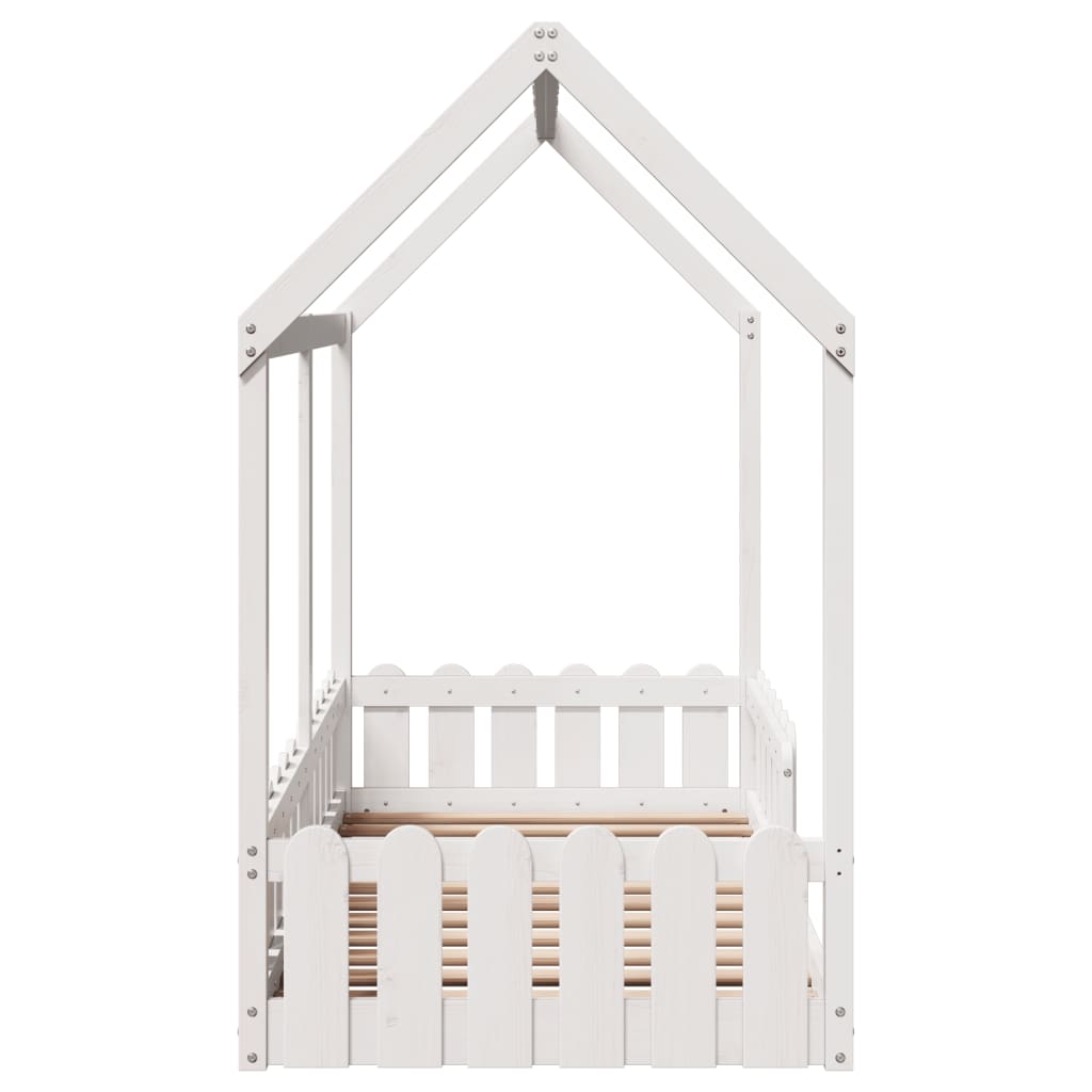 vidaXL Giroletto Casetta Bambini Bianco 80x160 cm Legno Massello Pino