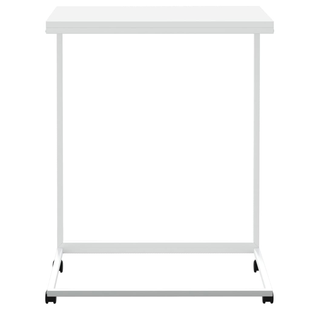 vidaXL Tavolino con Ruote Bianco 55x35x70 cm in Legno Multistrato