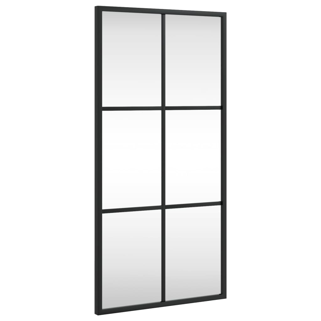 vidaXL Specchio da Parete Nero 30x60 cm Rettangolare in Ferro