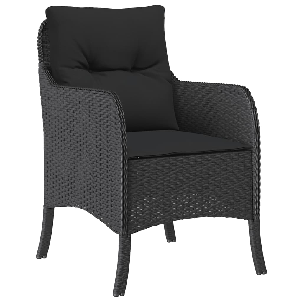 vidaXL Set da Pranzo da Giardino 9 pz con Cuscini Nero in Polyrattan