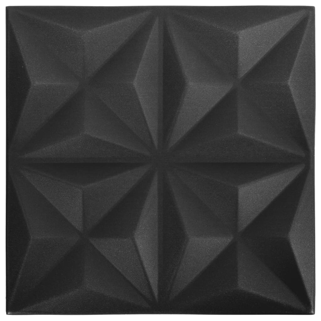 vidaXL Pannelli Murali 3D 48 pz 50x50 cm Neri Origami 12 m²