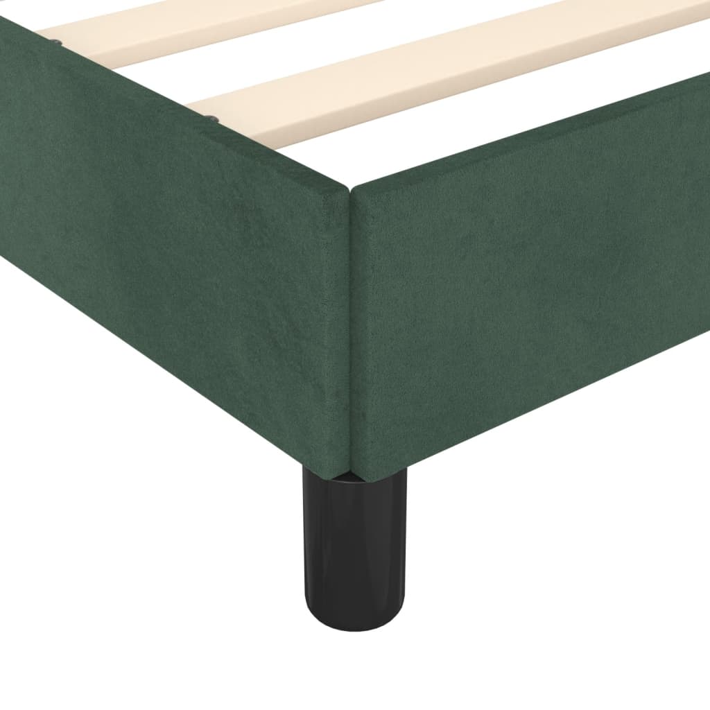 vidaXL Giroletto senza Materasso Verde Scuro 90x190 cm in Velluto