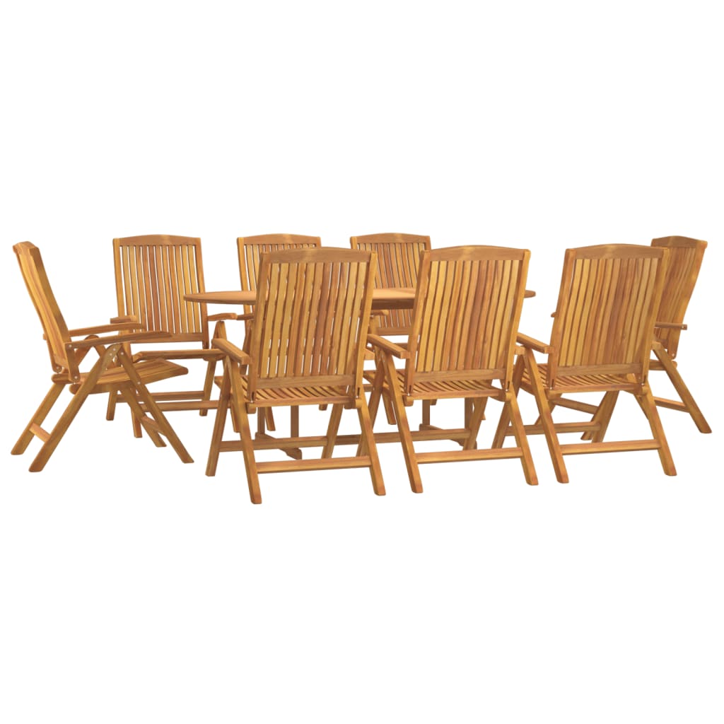 vidaXL Set da Pranzo per Giardino 9 pz in Legno Massello di Teak