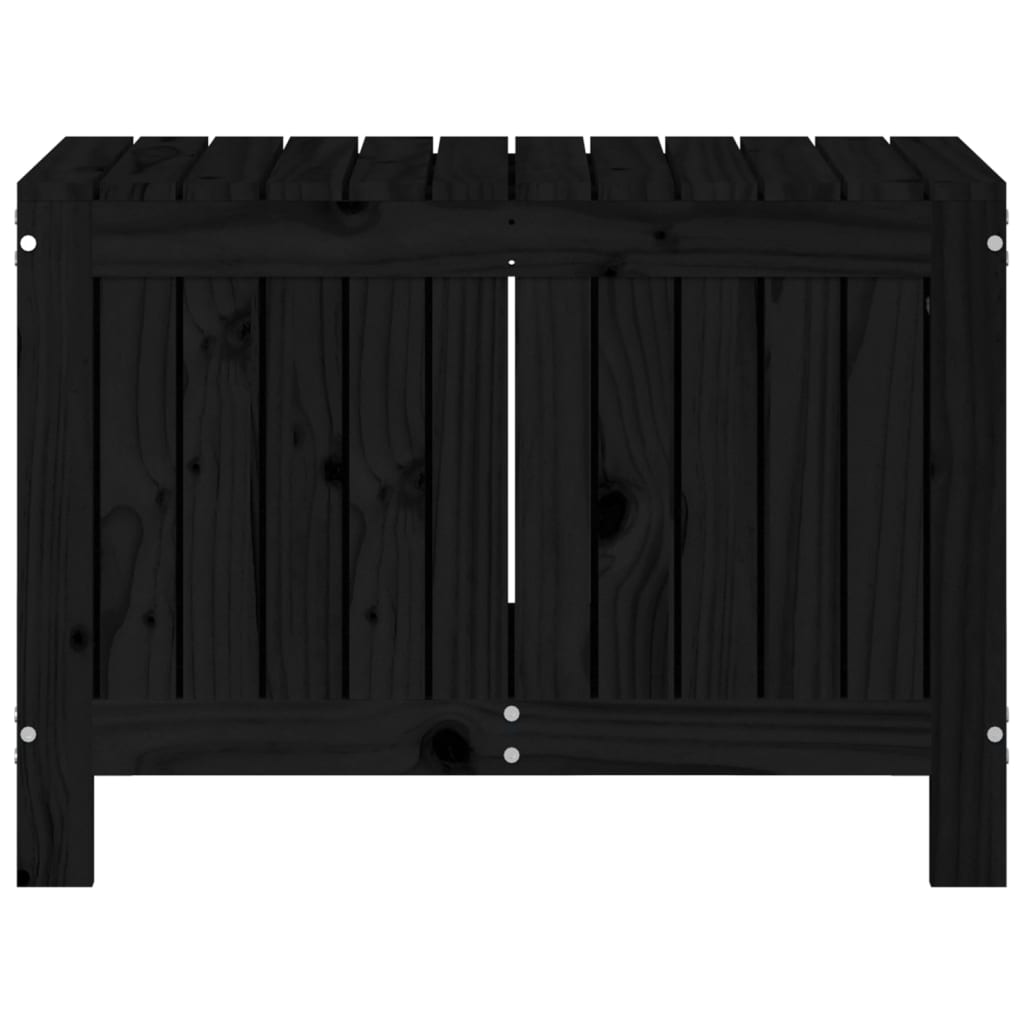 vidaXL Contenitore da Giardino Nero 76x42,5x54 cm Legno Massello Pino