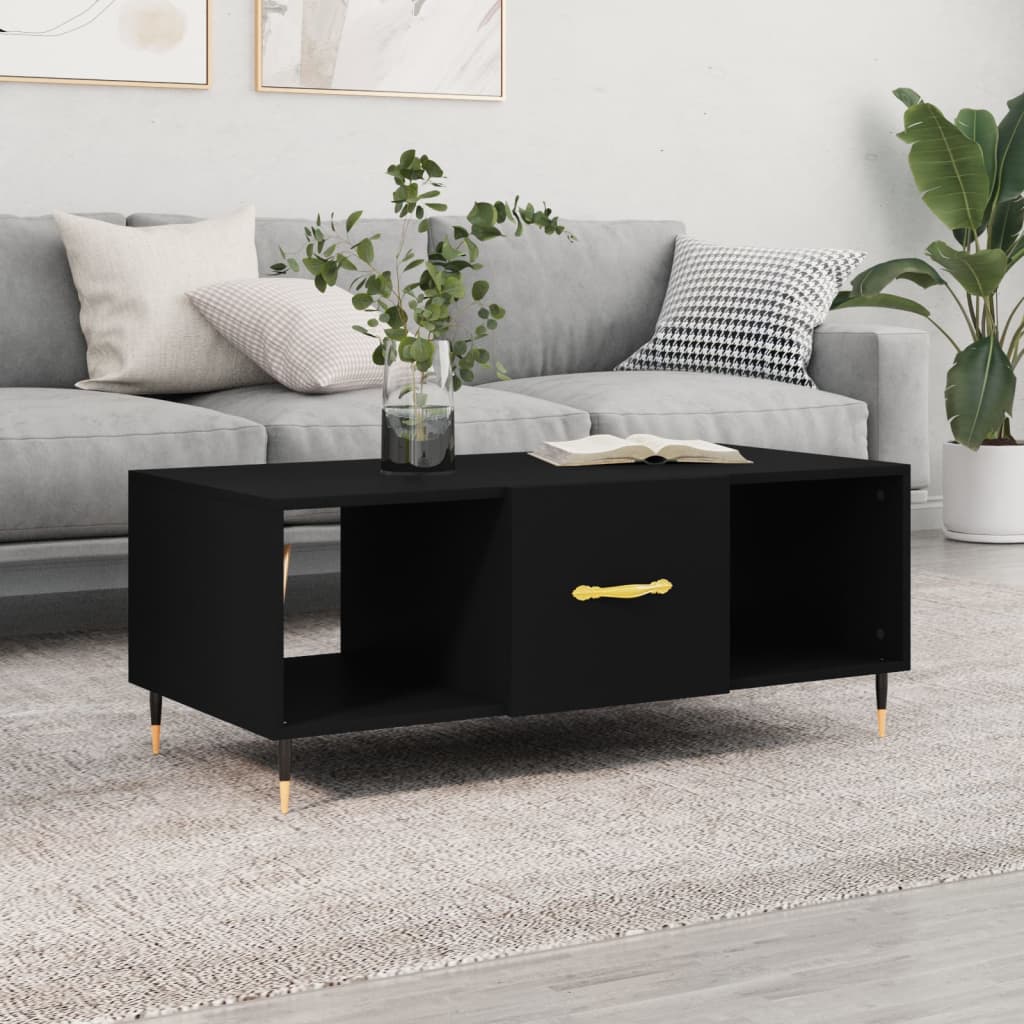 vidaXL Tavolino da Salotto Nero 102x50x40 cm in Legno Multistrato