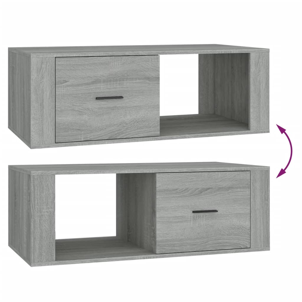 vidaXL Tavolino Salotto Grigio Sonoma 100x50,5x35 cm Legno Multistrato