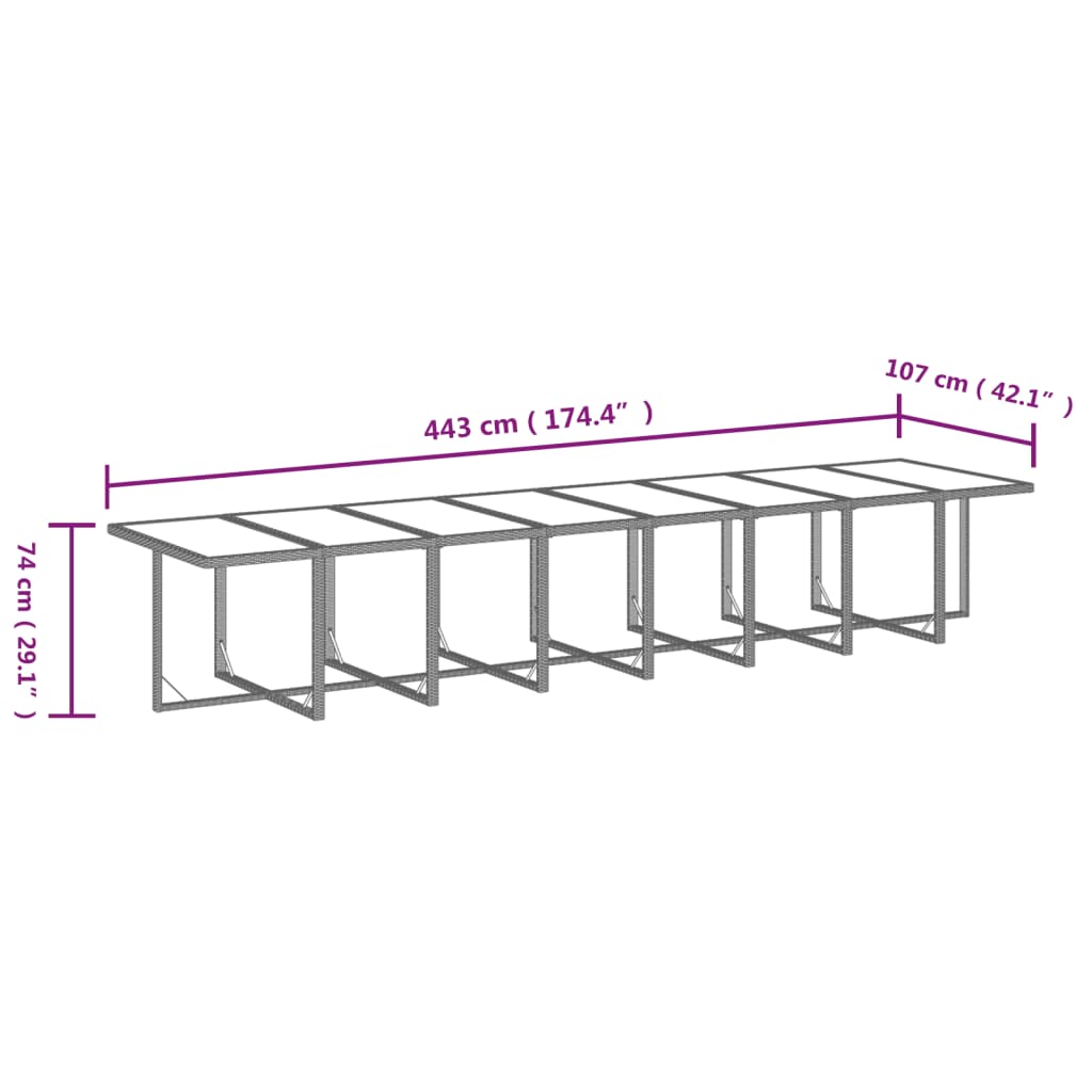 vidaXL Set da Pranzo da Giardino 21 pz con Cuscini in Polyrattan Nero