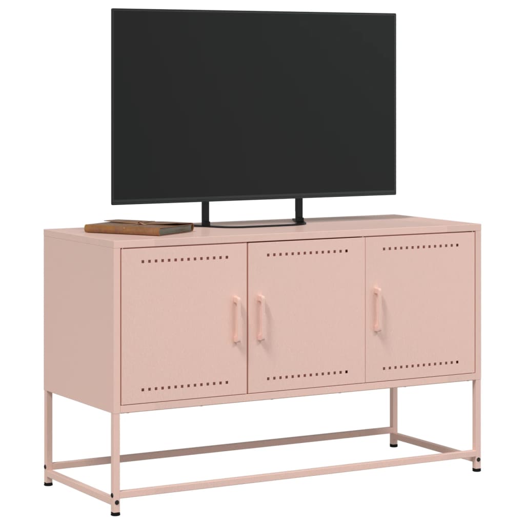 vidaXL Mobile TV Rosa 100,5x39x60,5 cm in Acciaio