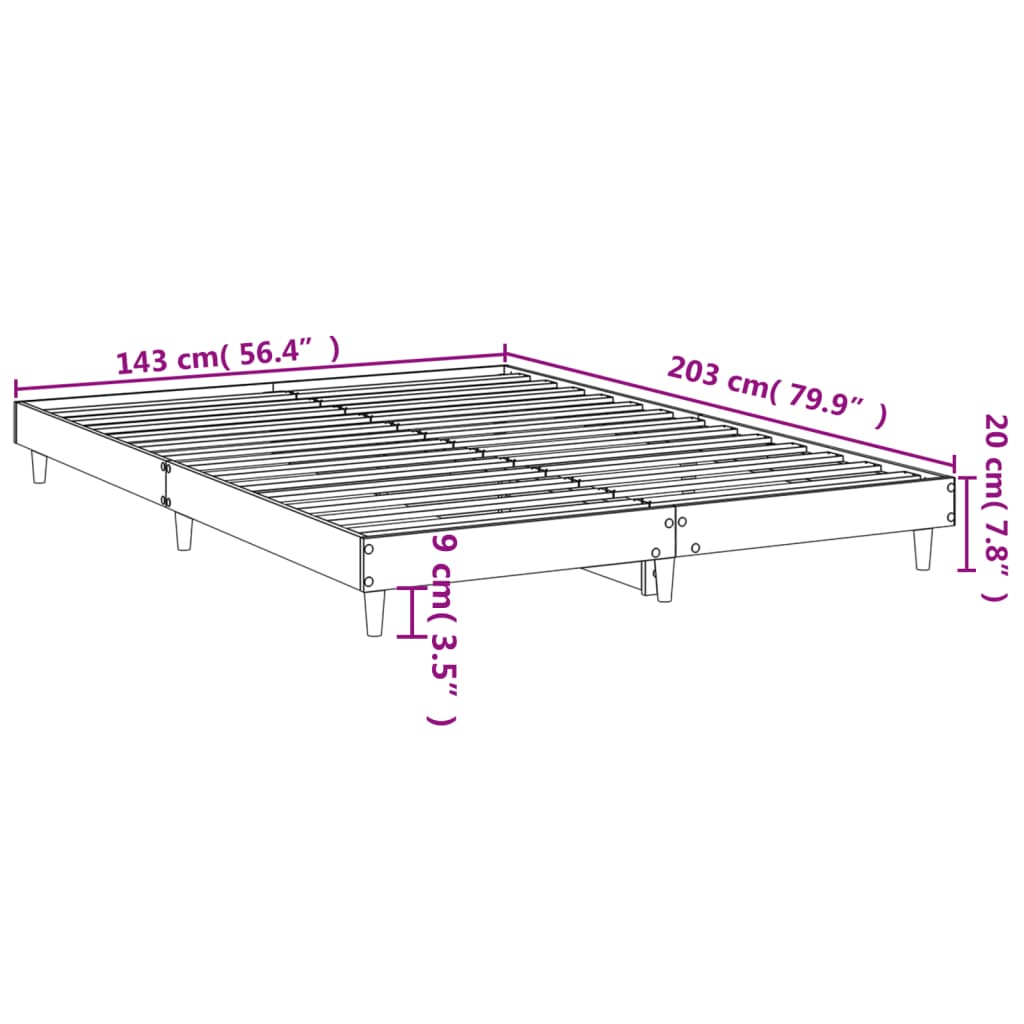 vidaXL Giroletto Bianco 140x200 cm in Legno Multistrato