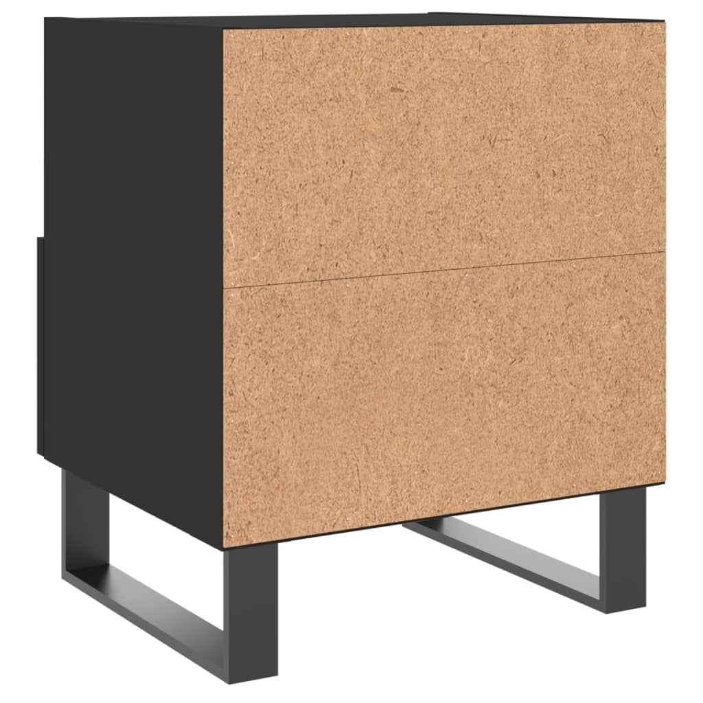 vidaXL Comodino Nero 40x35x47,5 cm in Legno Multistrato