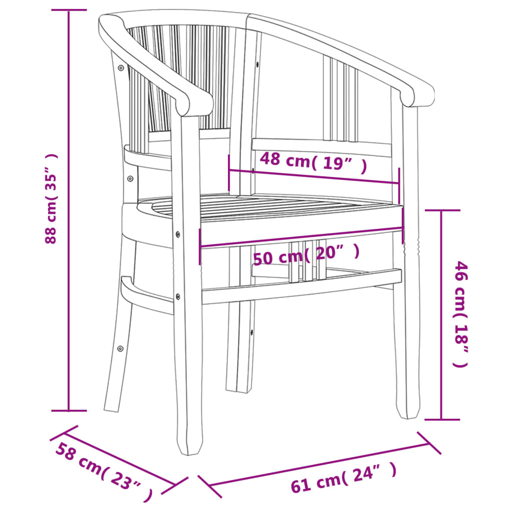 vidaXL Set da Pranzo da Giardino 7 pz in Legno Massello di Teak