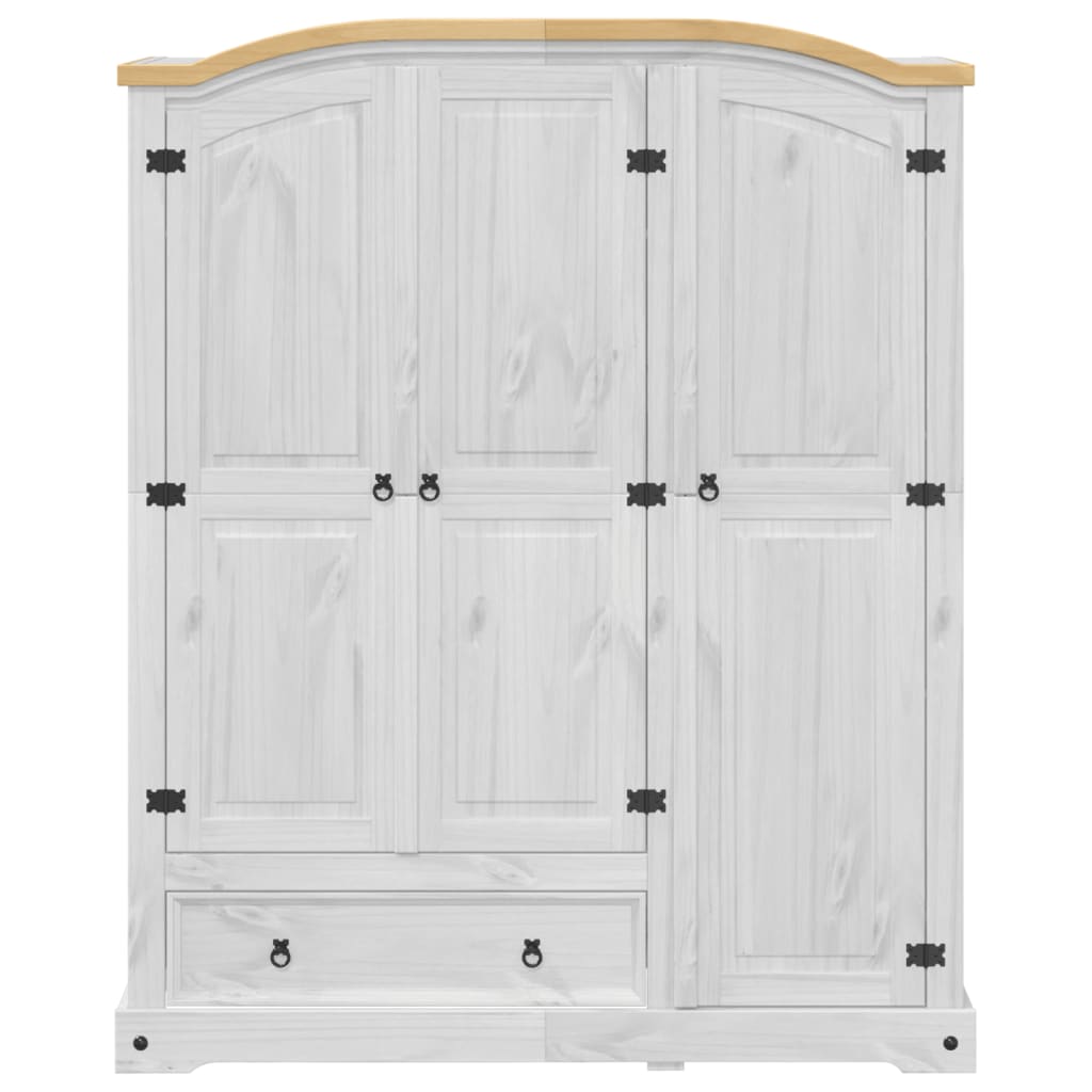 vidaXL Armadio Corona Bianco 151,5x52x186 cm in Legno Massello di Pino