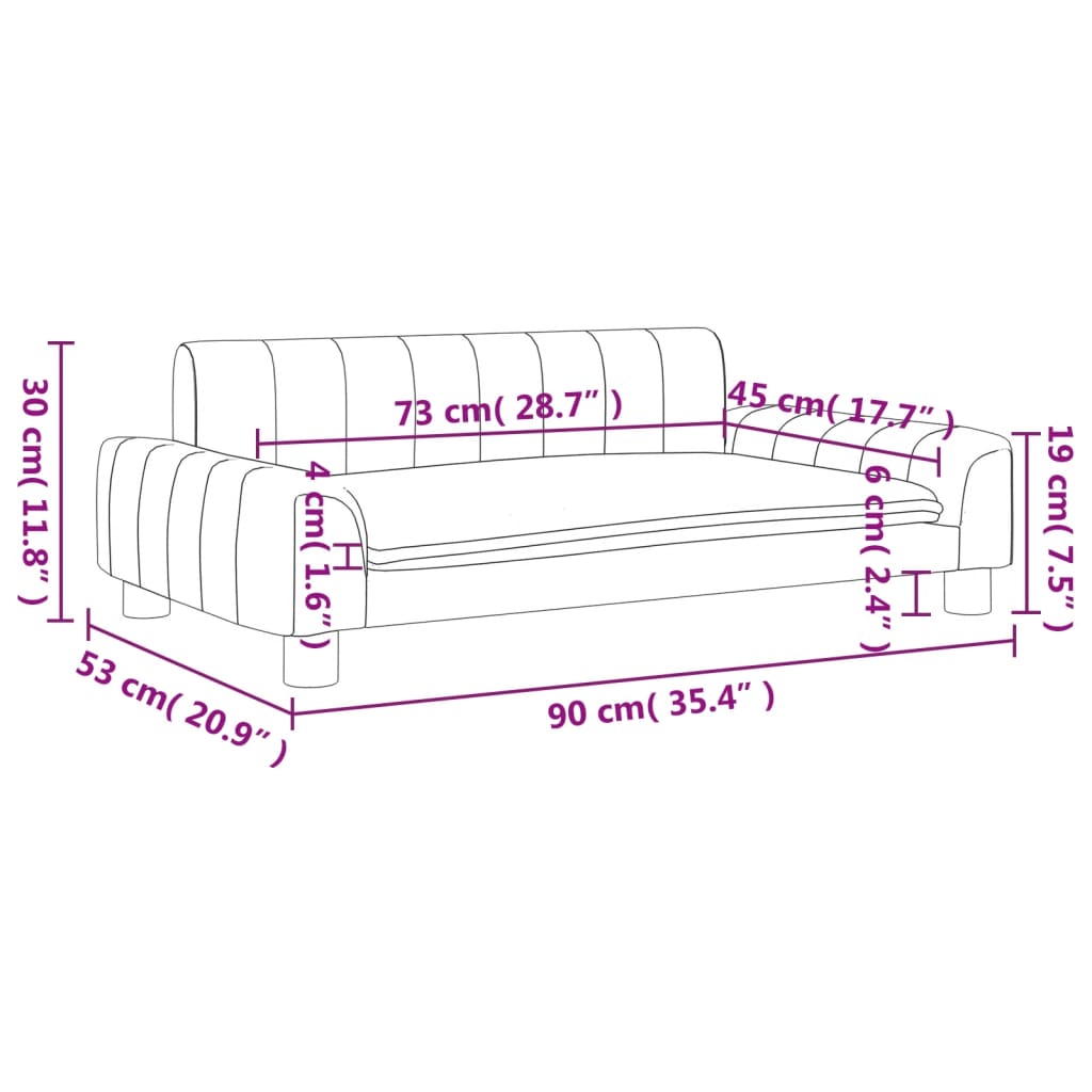 vidaXL Divano per Bambini Marrone 90x53x30 cm in Similpelle