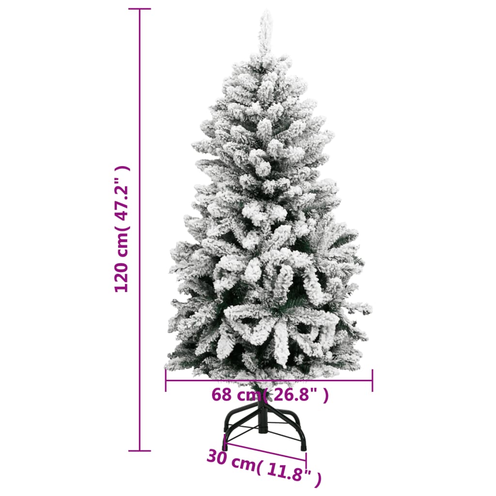 vidaXL Albero Natale Artificiale Incernierato con Neve Fioccata 120 cm