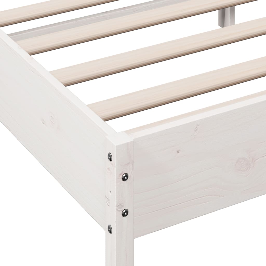 vidaXL Letto senza Materasso Bianco 120x200 cm Legno Massello di Pino